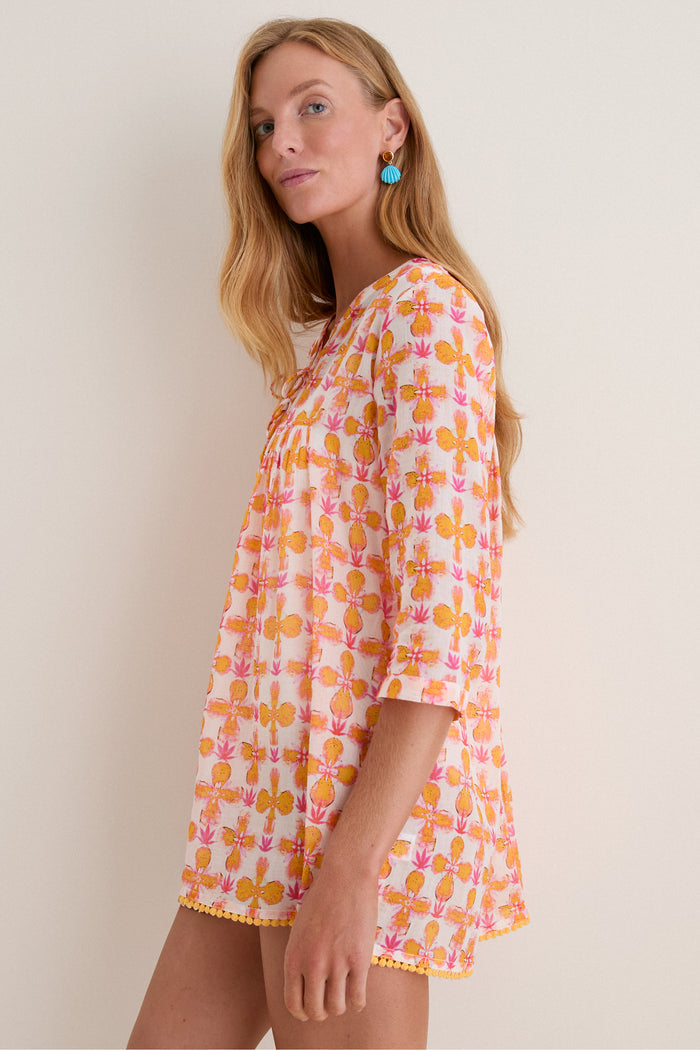 Orange Aura Seychelles Short Tunic