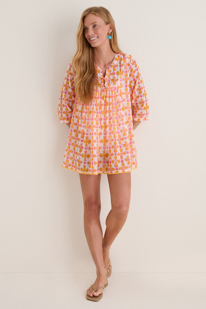 Orange Aura Seychelles Short Tunic