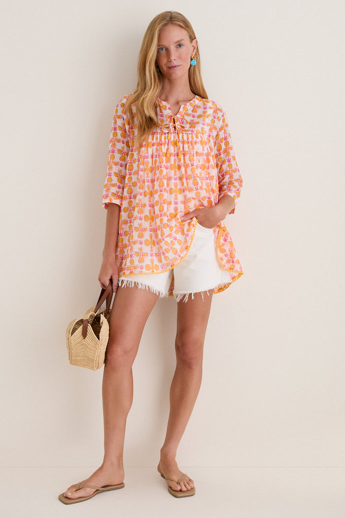 Orange Aura Seychelles Short Tunic