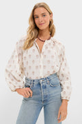 Orchid Echo Cotton Jacquard Sawyer Blouse
