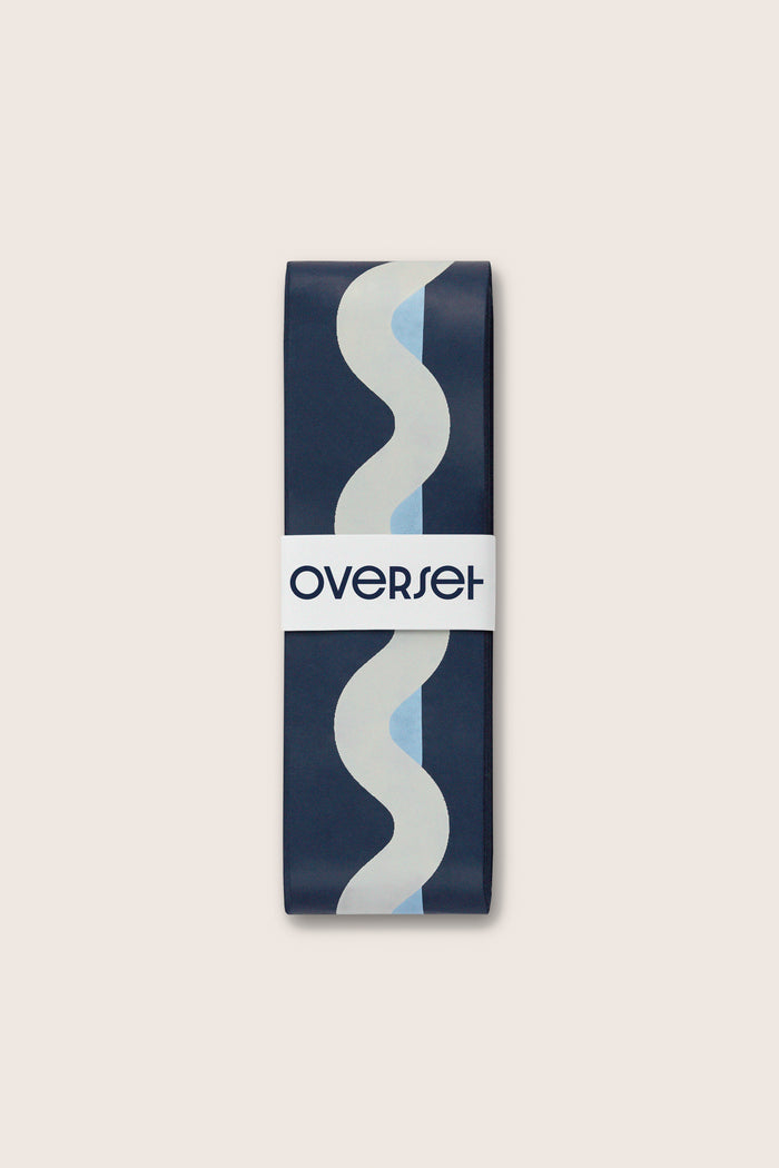 Overset White and Navy Wave Overgrip