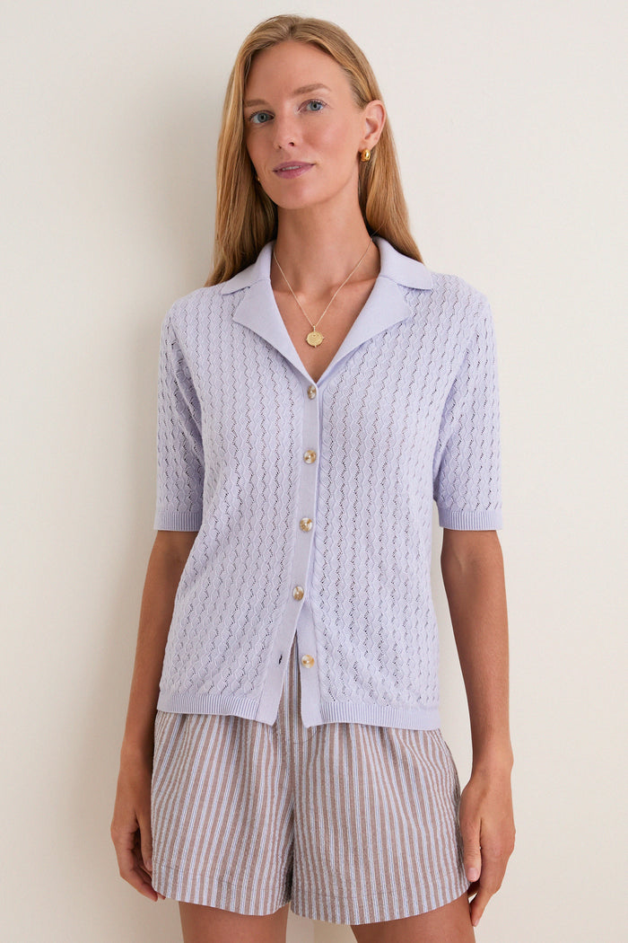 Pale Iris Madelene Knit Shirt