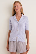 Pale Iris Madelene Knit Shirt
