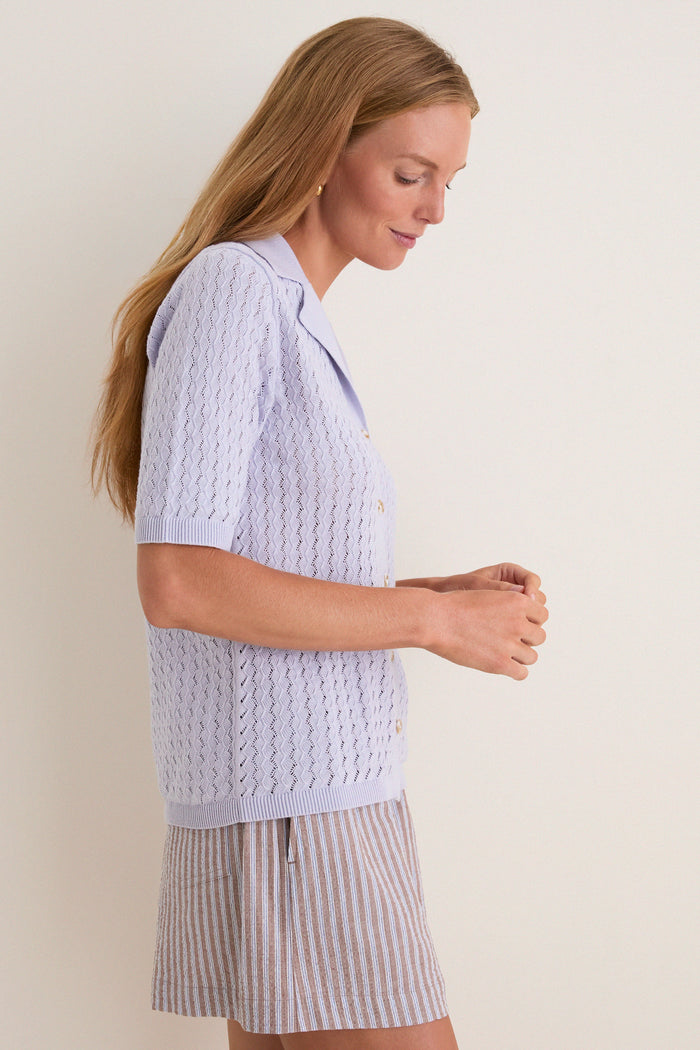 Pale Iris Madelene Knit Shirt