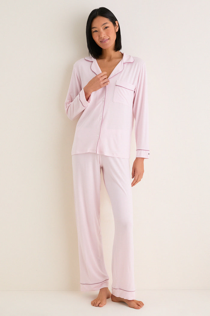 Pale Pink Gisele Long PJ Set