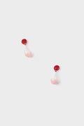 Pastel Glass Lady in Red Earrings