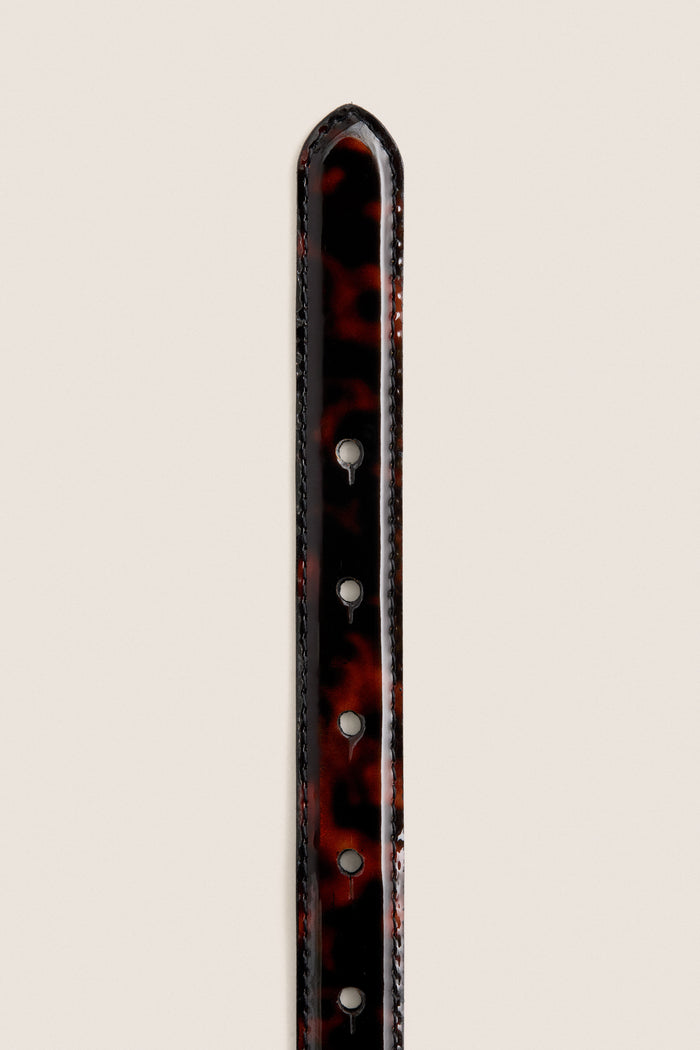Patent Tortoise Skinny Belt