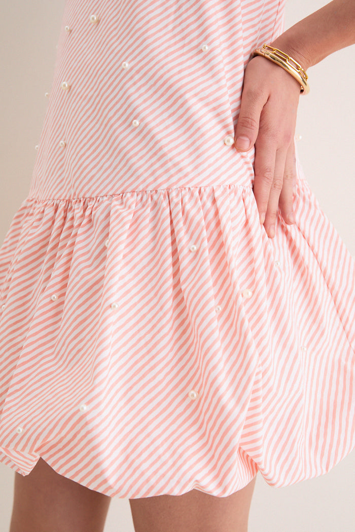 Peach Ivory Aurora Sleeveless Mini Dress