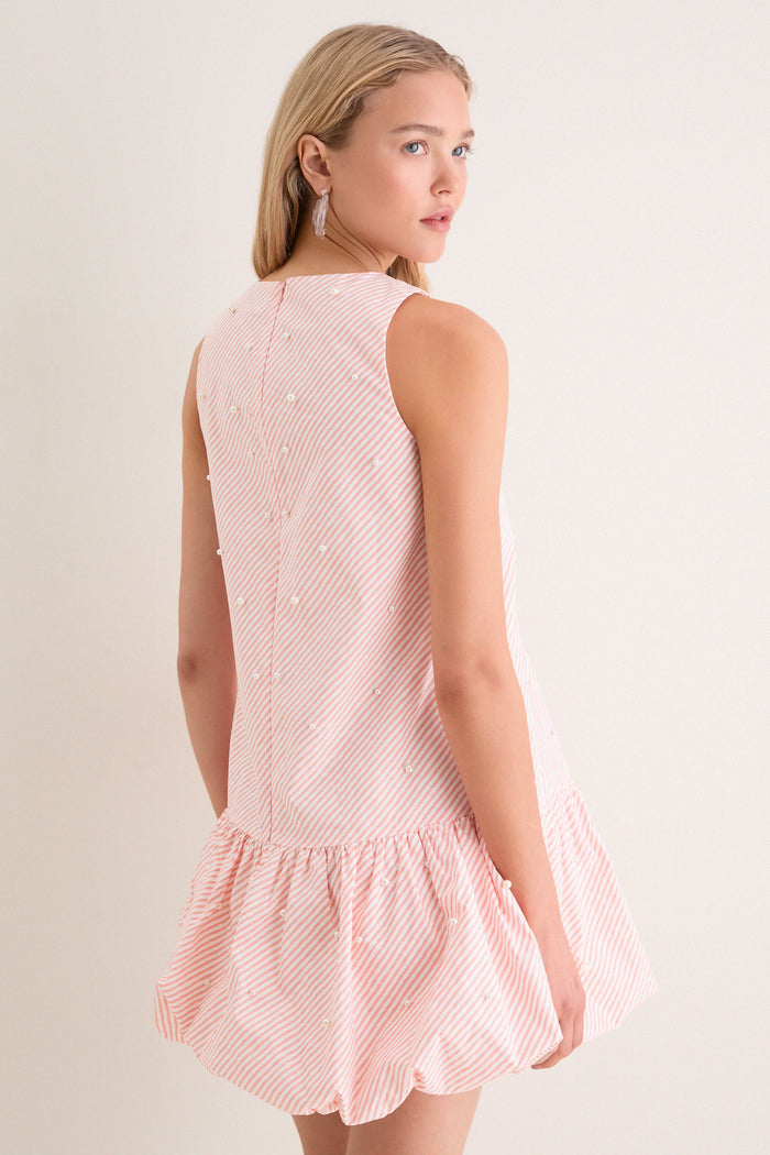 Peach Ivory Aurora Sleeveless Mini Dress