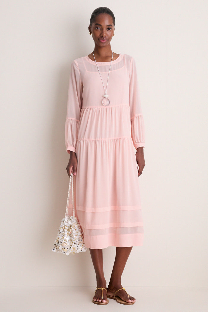 Peach Pink Chiffon Liesel Dress
