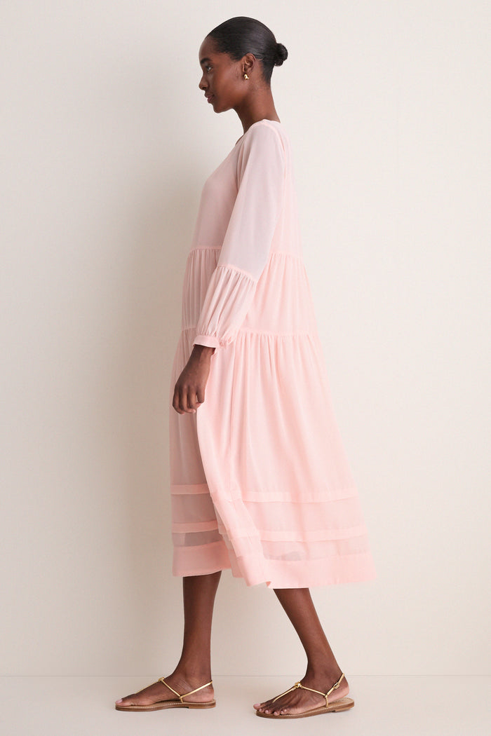 Peach Pink Chiffon Liesel Dress