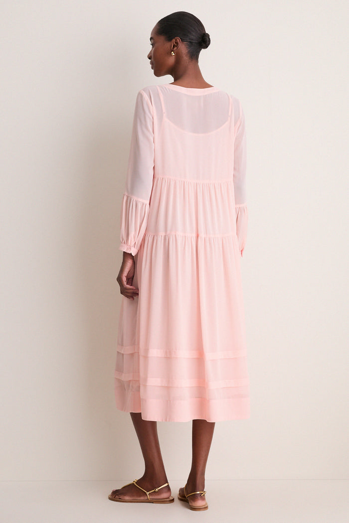 Peach Pink Chiffon Liesel Dress