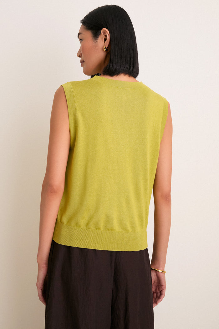 Pear Cashmere Silk Sleeveless Ava Shell