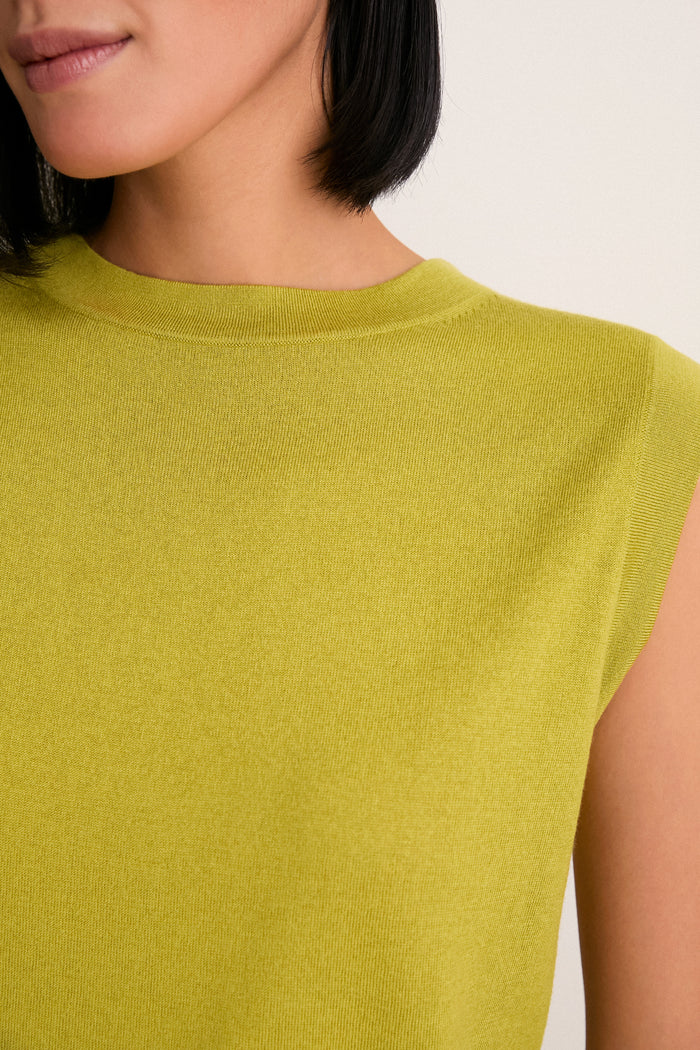 Pear Cashmere Silk Sleeveless Ava Shell