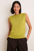 Pear Cashmere Silk Sleeveless Ava Shell