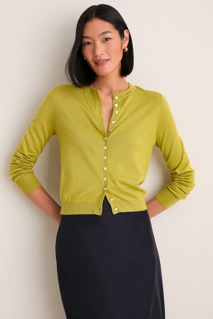 Pear Cashmere Silk Spencer Cardigan