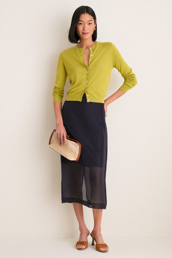 Pear Cashmere Silk Spencer Cardigan