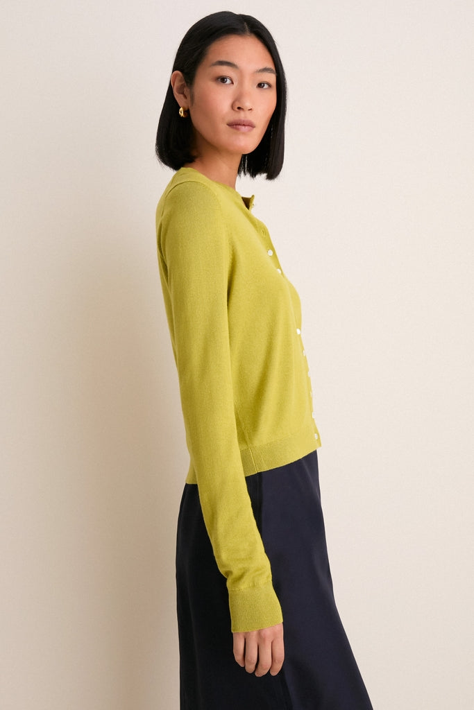 Pear Cashmere Silk Spencer Cardigan