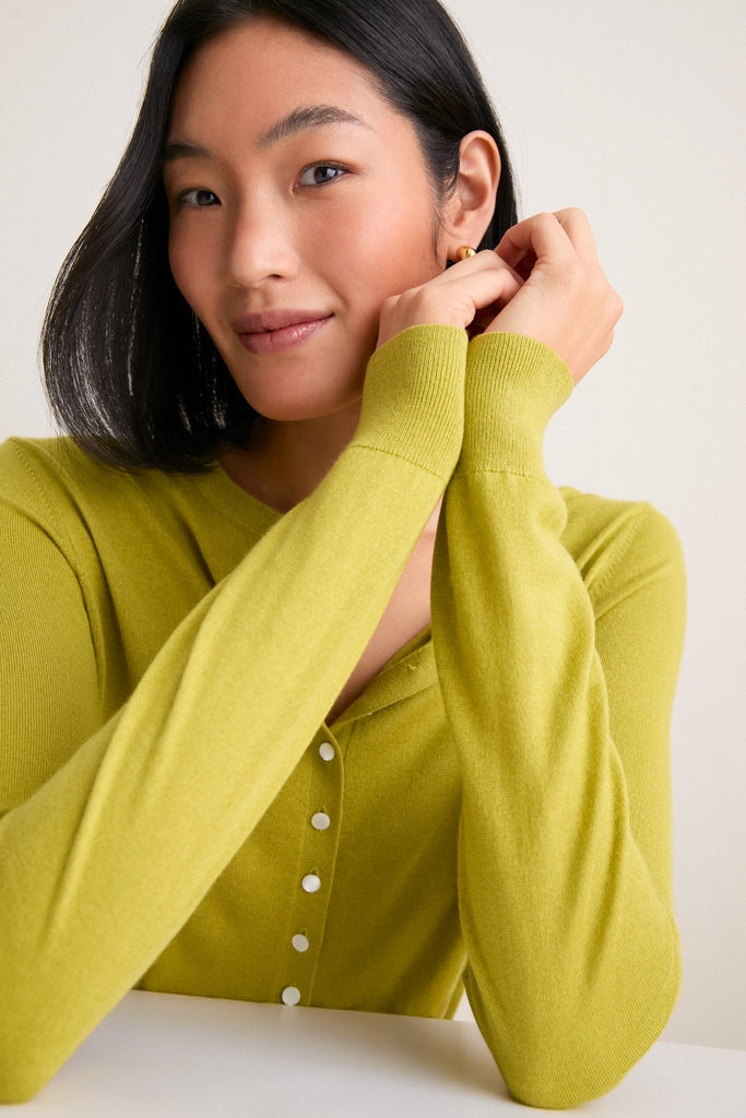 Pear Cashmere Silk Spencer Cardigan