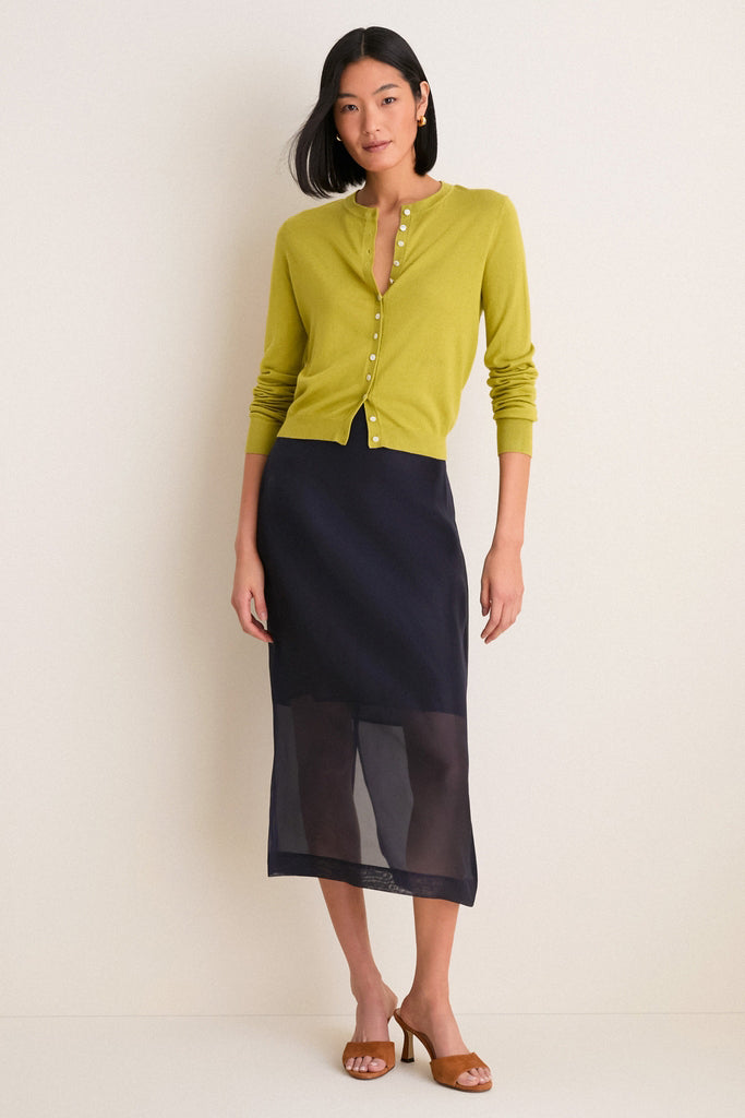 Pear Cashmere Silk Spencer Cardigan