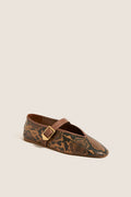 Pecan Brown Vick Buckle Flats