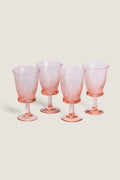 Peony Pink Spiral Wine Glasses (Set of 4)