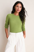 Peridot Cashmere Elizabeth Crewneck