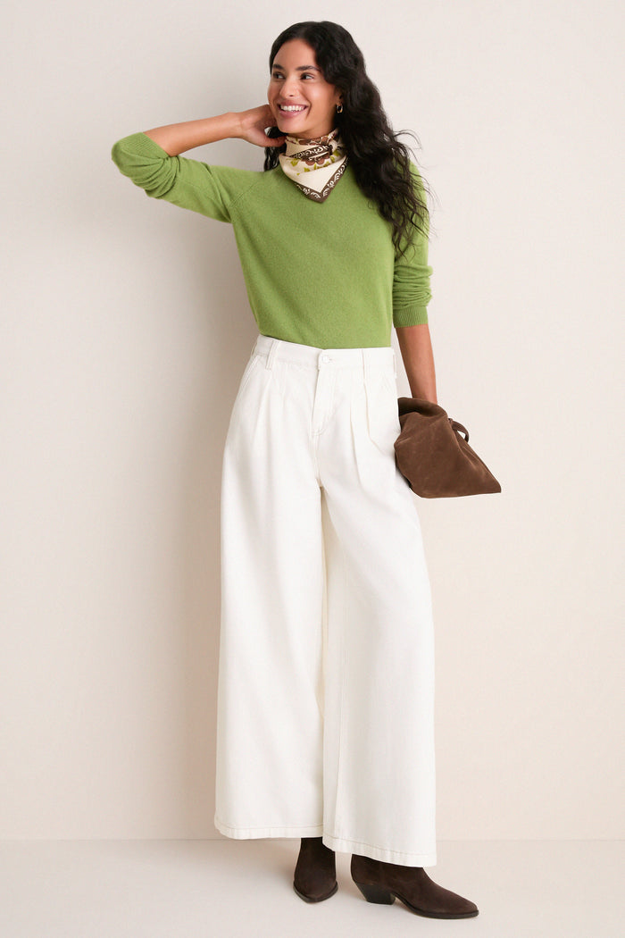 Peridot Cashmere Elizabeth Crewneck