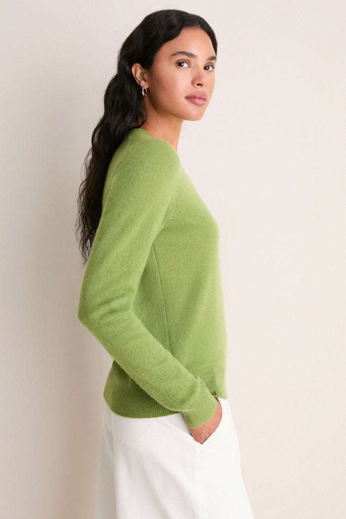 Peridot Cashmere Elizabeth Crewneck