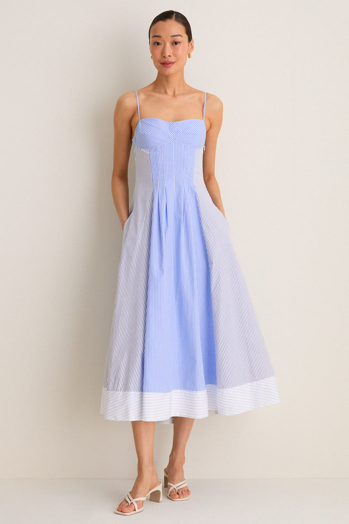 Periwinkle Multi Stripe Chamberlin Midi Dress