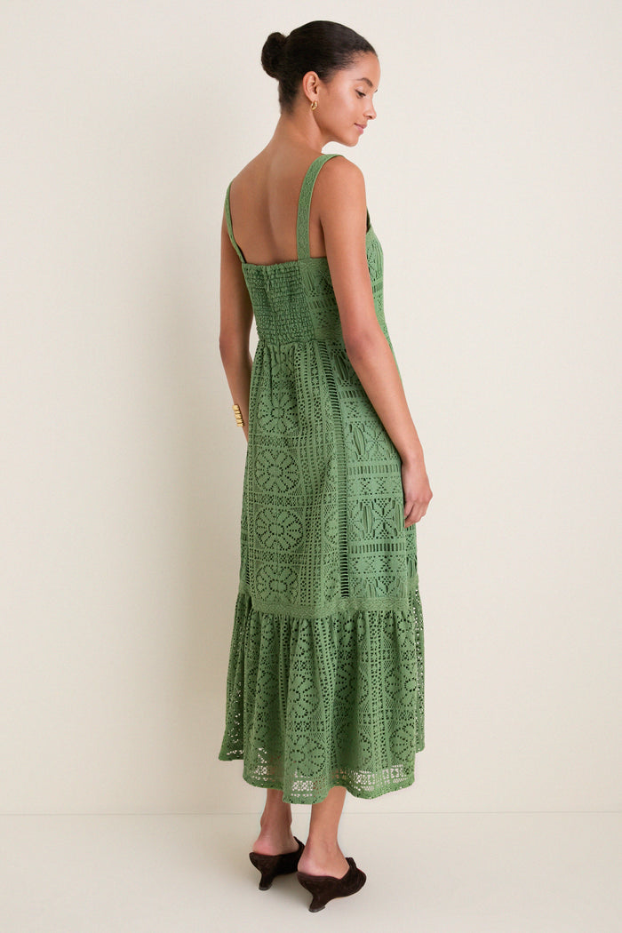 Pesto Lace Perrine Midi Dress