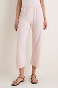 Petal Melange Pointelle Cropped Wide Leg Pant