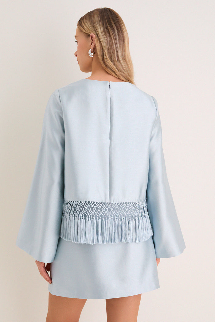 Pewter Blue Maxine Tassel Top