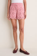 Pink Alvorada Embroidered Cotton Shorts