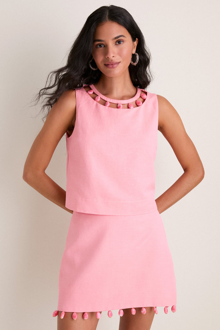 Pink Beaded Dottie Tank