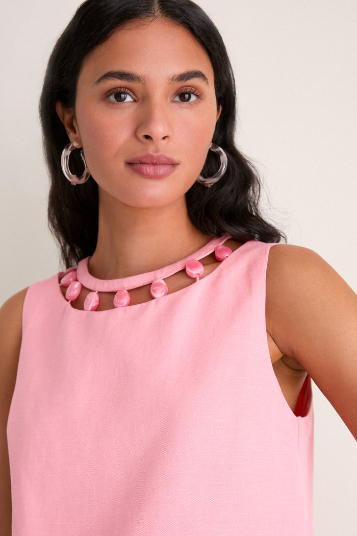 Pink Beaded Dottie Tank