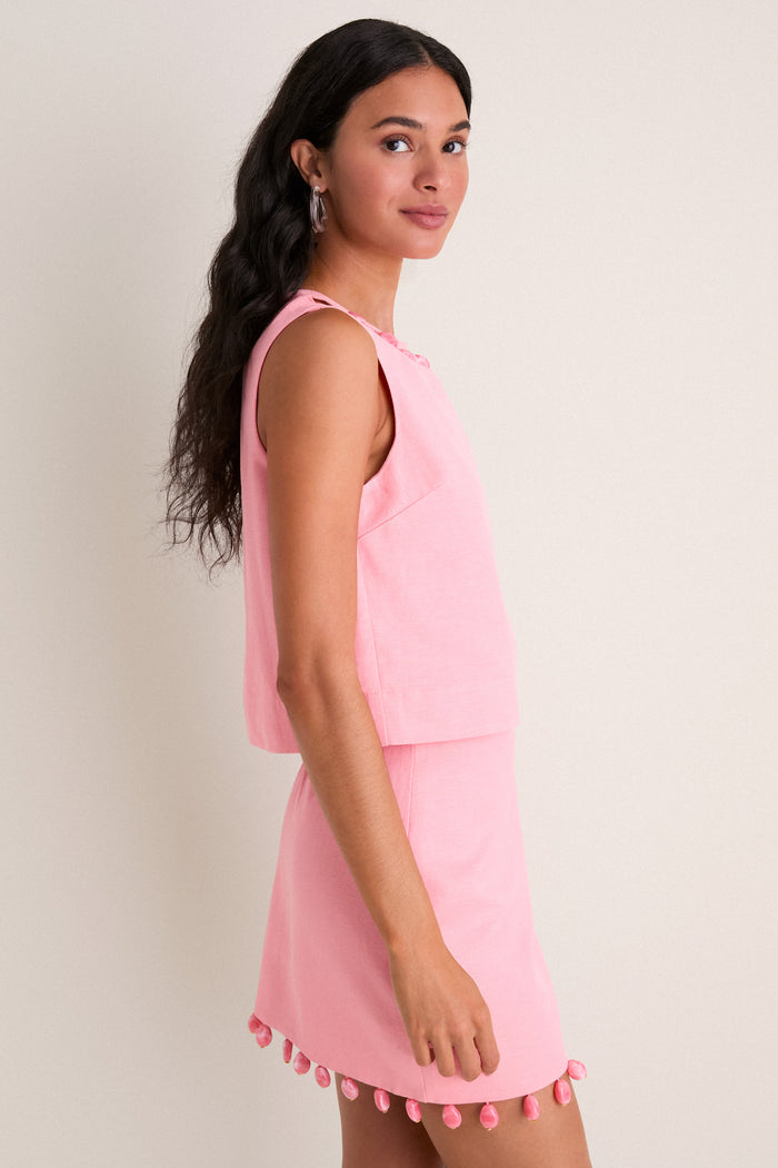 Pink Beaded Dottie Tank