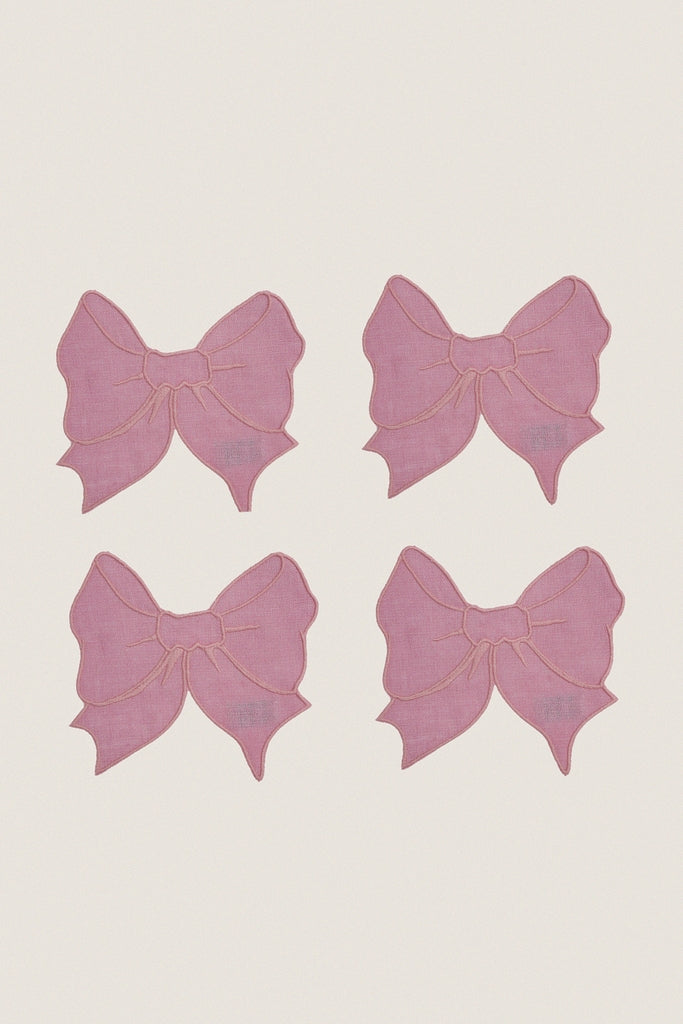 Pink Bow Cocktail Napkins (Set of 4)
