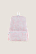 Pink Bunny Toile Backpack featuring a classic, effortless design with a front zip pocket and top carry-handle, ideal for a fun and high-end day out.