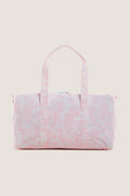 Pink Bunny Toile Weekender Duffel Bag: A classic, effortlessly stylish travel essential with soft-textured marbled design, dual handles, and playful practicality for fun, high-end getaways.