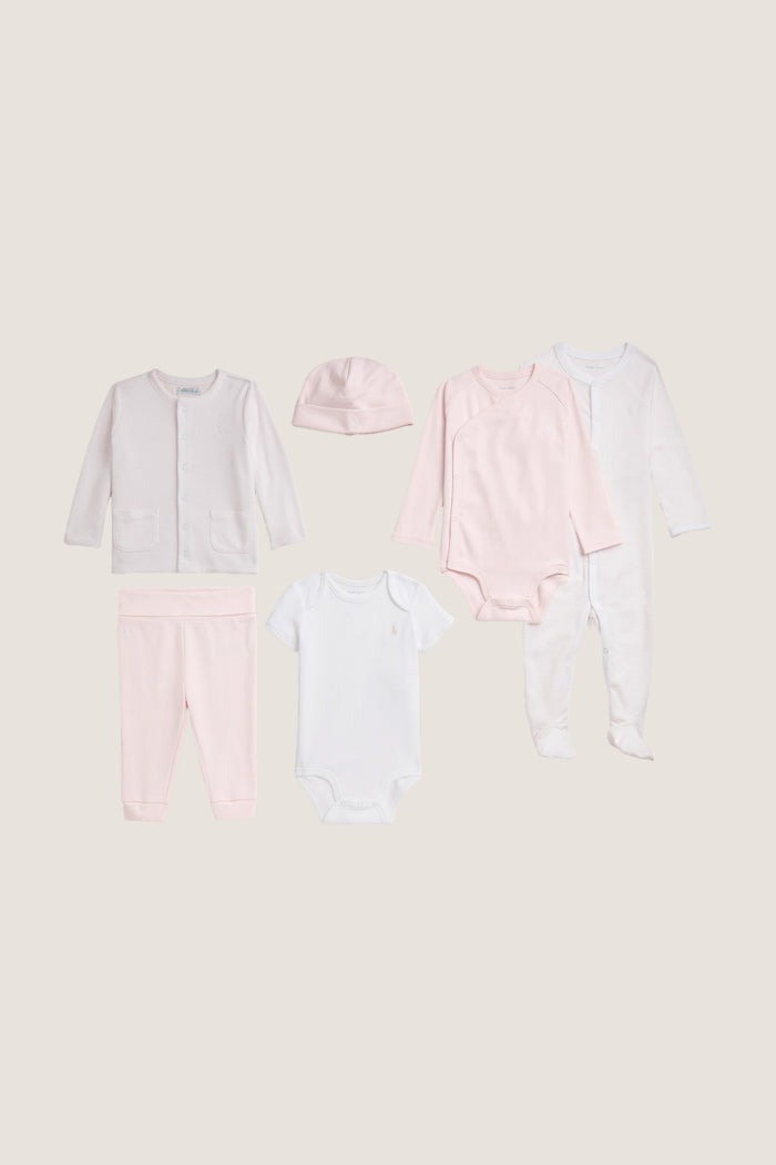 Pink Cotton Interlock Stripe Gift Box Set