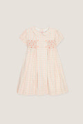Pink Floral Stripe Arcadia Girl Hand-Smocked Dress