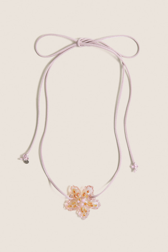 Pink Glass Betta Necklace