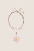 Pink Glass Orchid Necklace