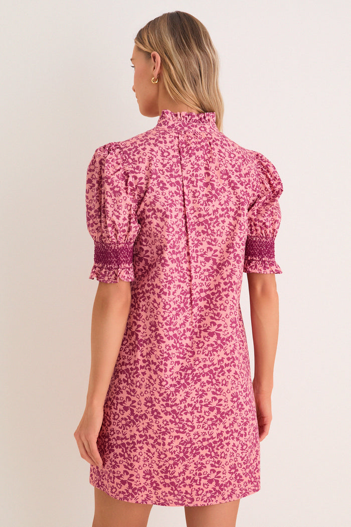 Pink & Maroon Ditsy Floral Lou Lou Mini Dress