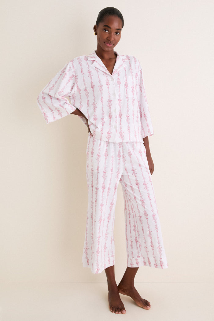 Pink Mayfair Toile Women's Pima Olivia Wide Leg