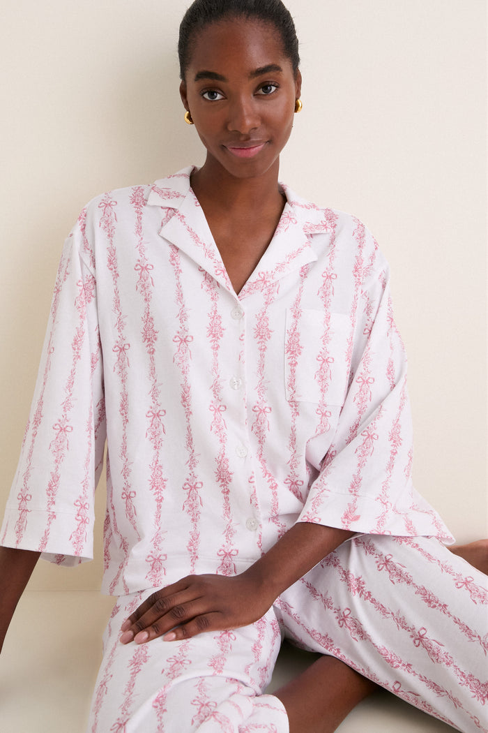 Pink Mayfair Toile Women's Pima Olivia Wide Leg