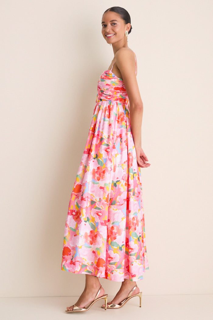 Pink Multi Watercolor Harper Maxi Dress