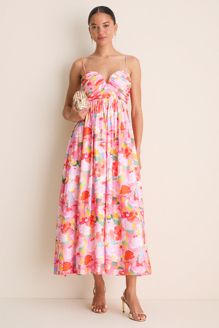 Pink Multi Watercolor Harper Maxi Dress