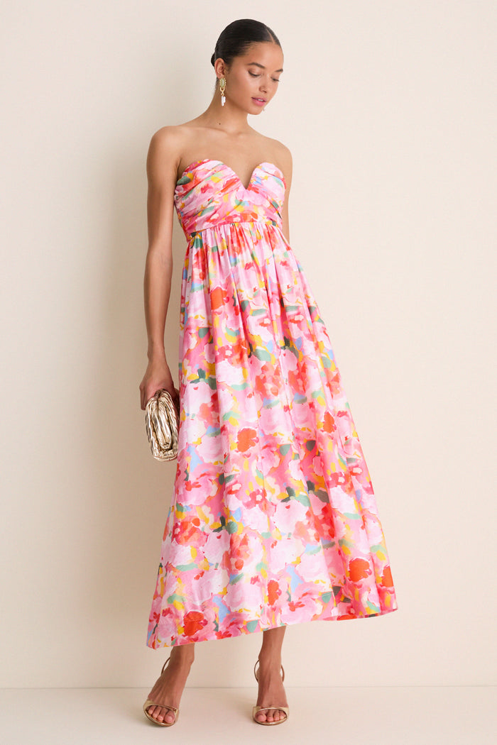 Pink Multi Watercolor Harper Maxi Dress